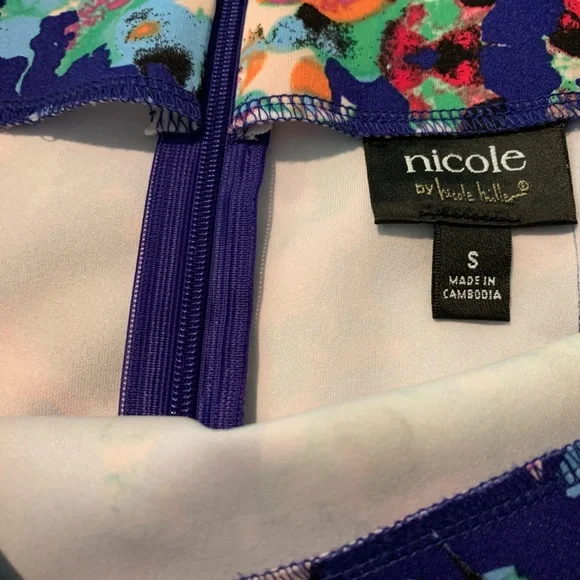 🦋Nicole by Nicole Miller pencil skirt stretchy floral multicolored size small - Picture 4 of 8